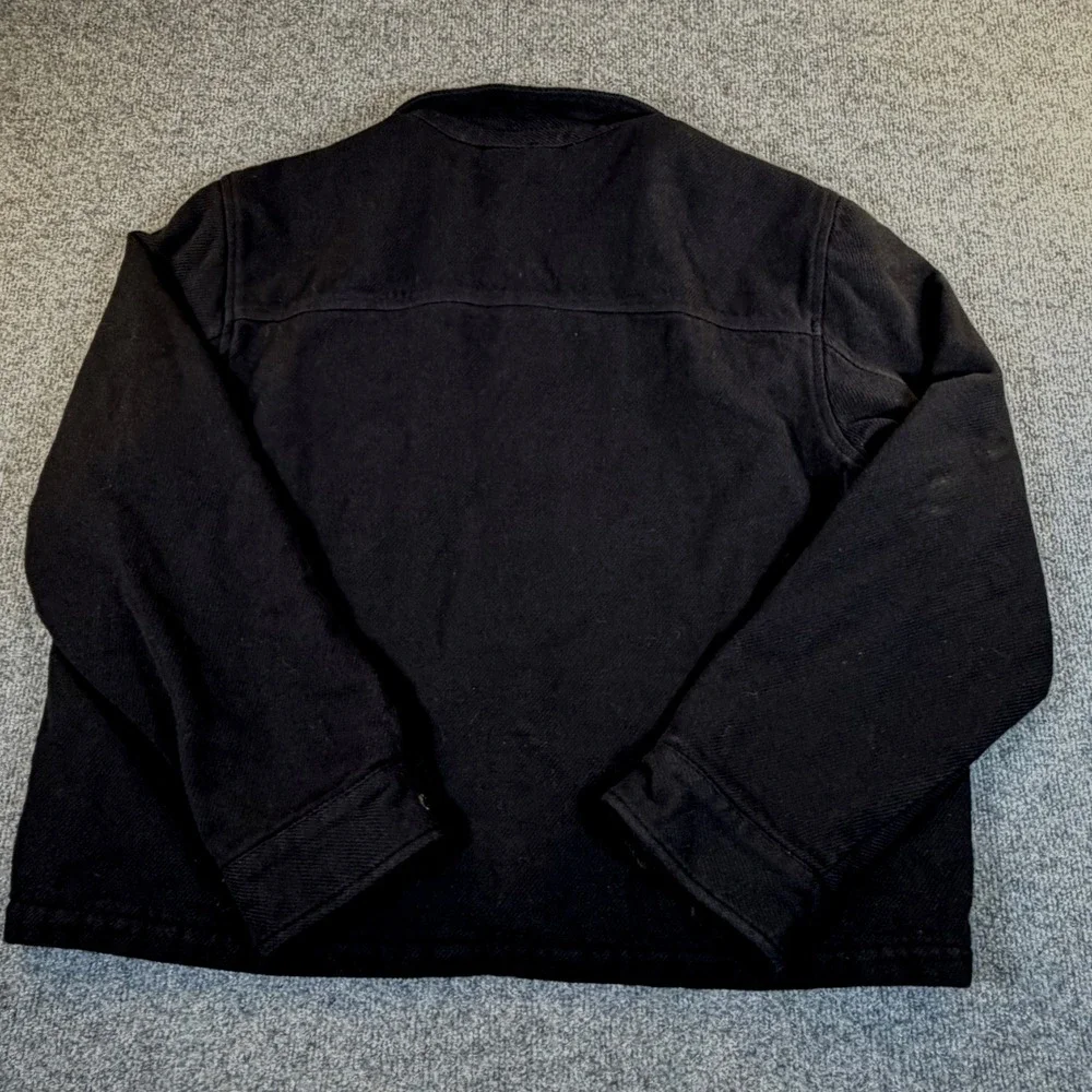 The North Face Mens Black‎ Cotton Twill Quilted Lined Snap Front Shirt Jacket L